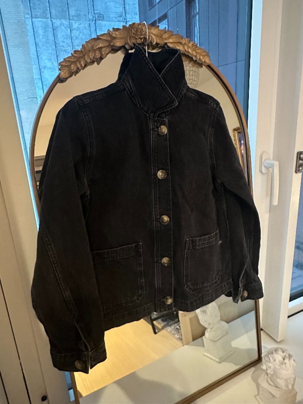 Topshop MOTO Black Denim Jacket Size US 4